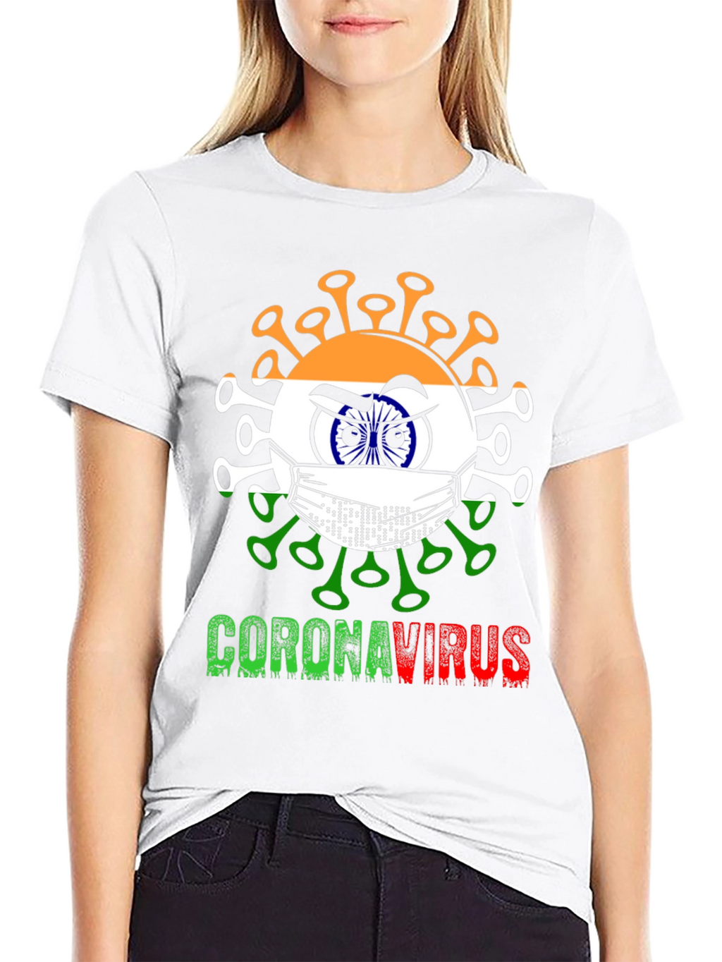 India Flag CoronaVirus T-Shirt