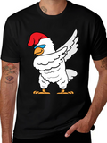 Dabbing Chicken Graphic Tee - Funny Bird T-Shirt