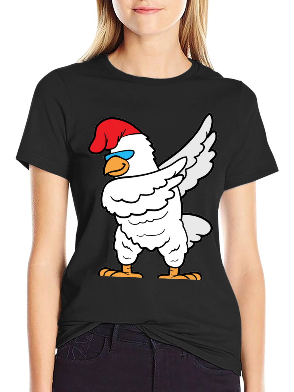 Dabbing Chicken Graphic Tee - Funny Bird T-Shirt