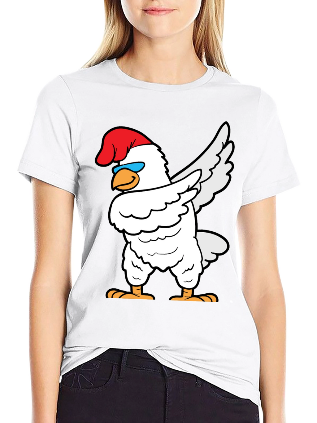 Dabbing Chicken Graphic Tee - Funny Bird T-Shirt