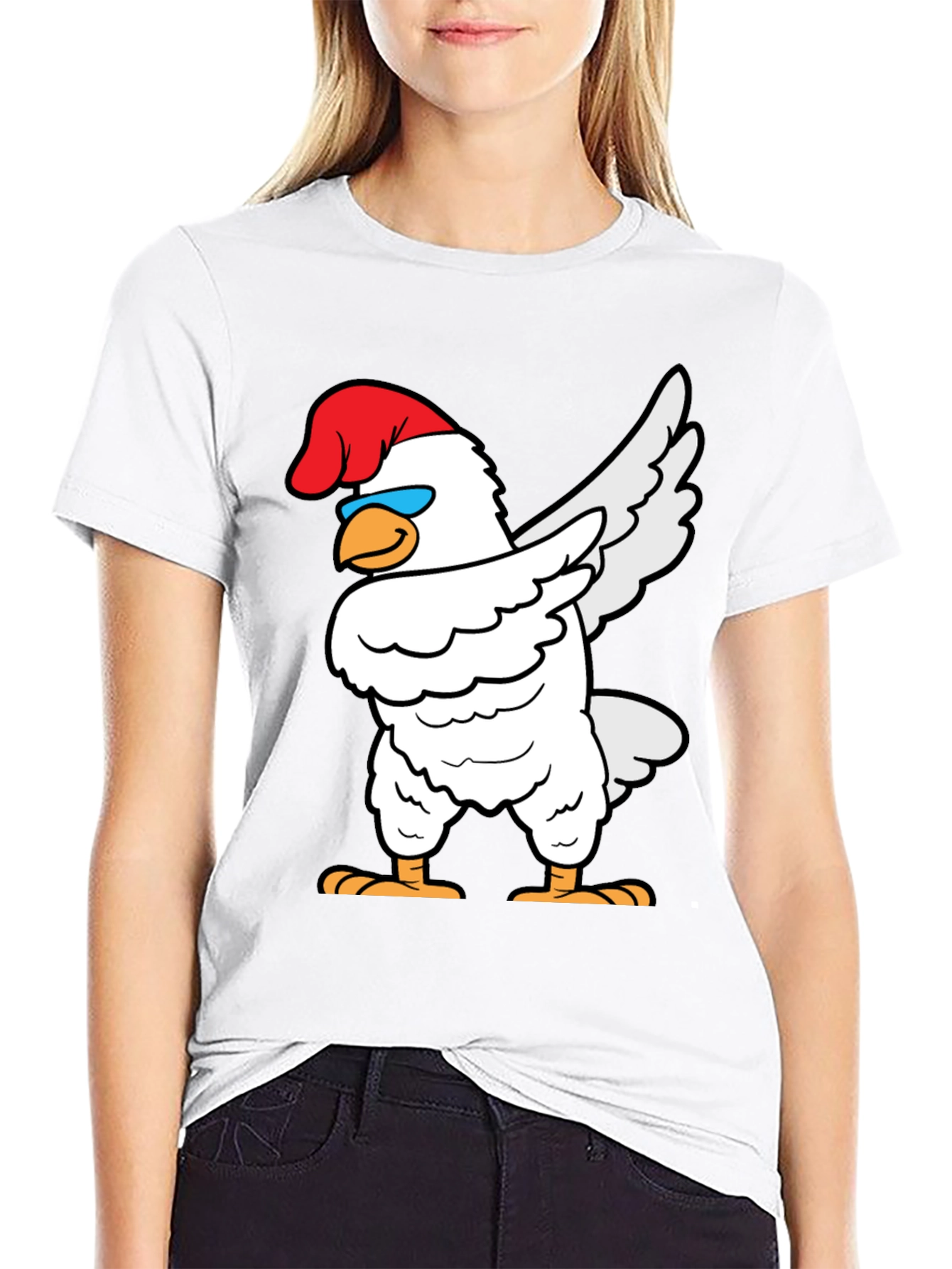 Dabbing Chicken Graphic Tee - Funny Bird T-Shirt