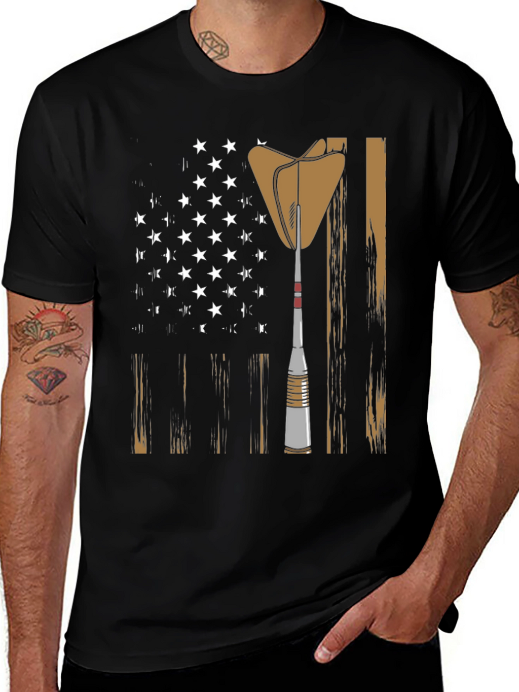 Darts American Flag Graphic T-Shirt
