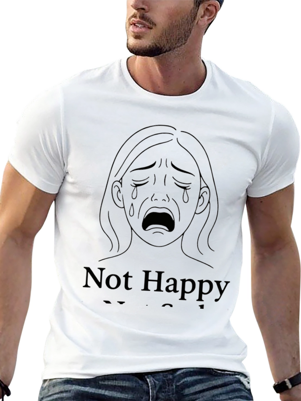 Sad Graphic Tee - Not Happy T-Shirt