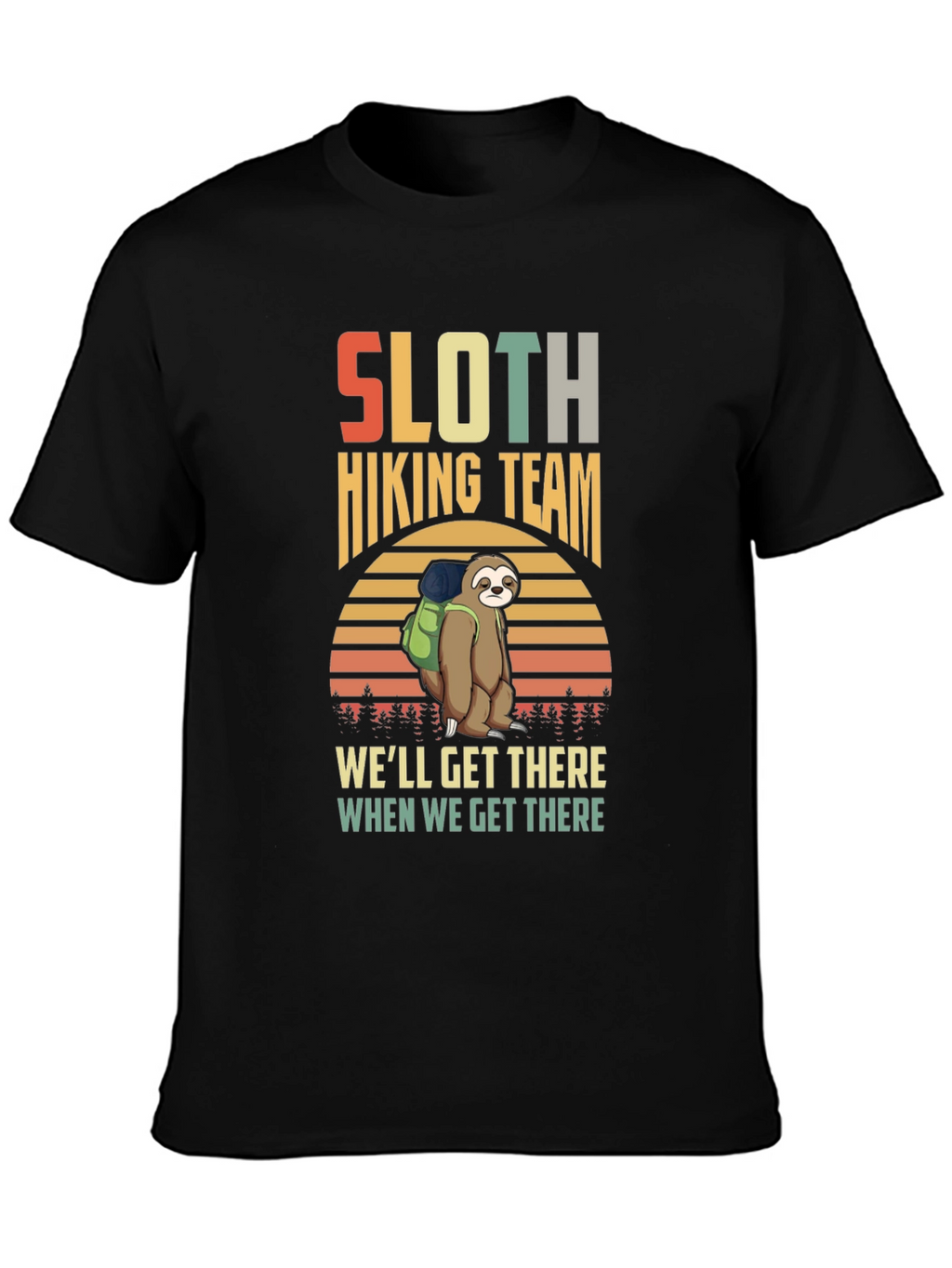 Sloth Hiking Team Graphic T-Shirt