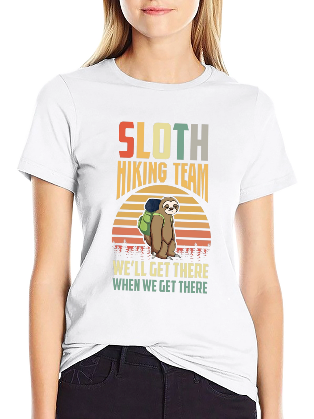 Sloth Hiking Team Graphic T-Shirt