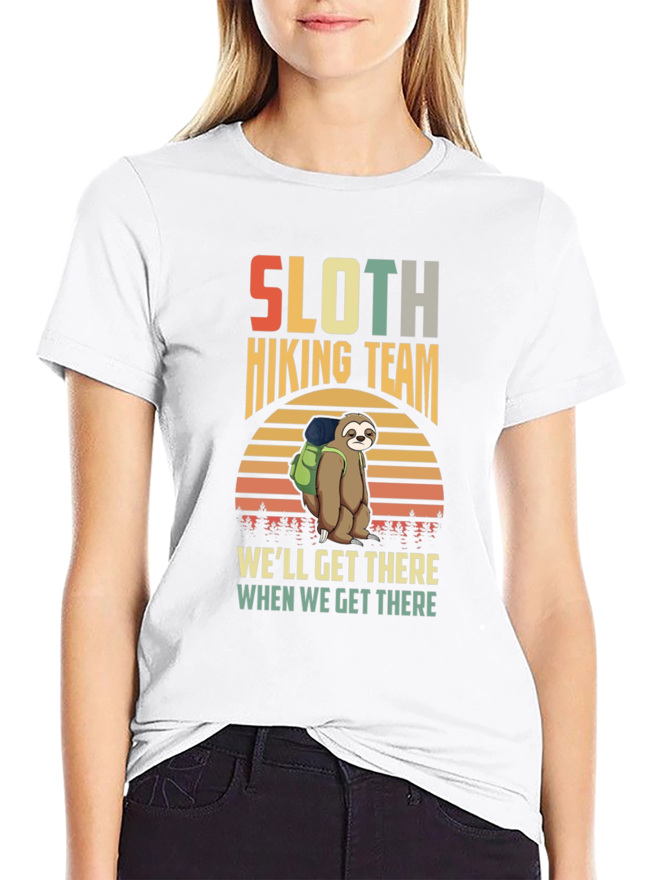 Sloth Hiking Team Graphic T-Shirt
