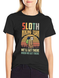 Sloth Hiking Team Graphic T-Shirt