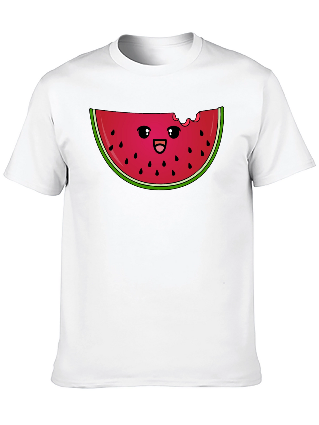 Cute Watermelon Slice Graphic Tee - Black