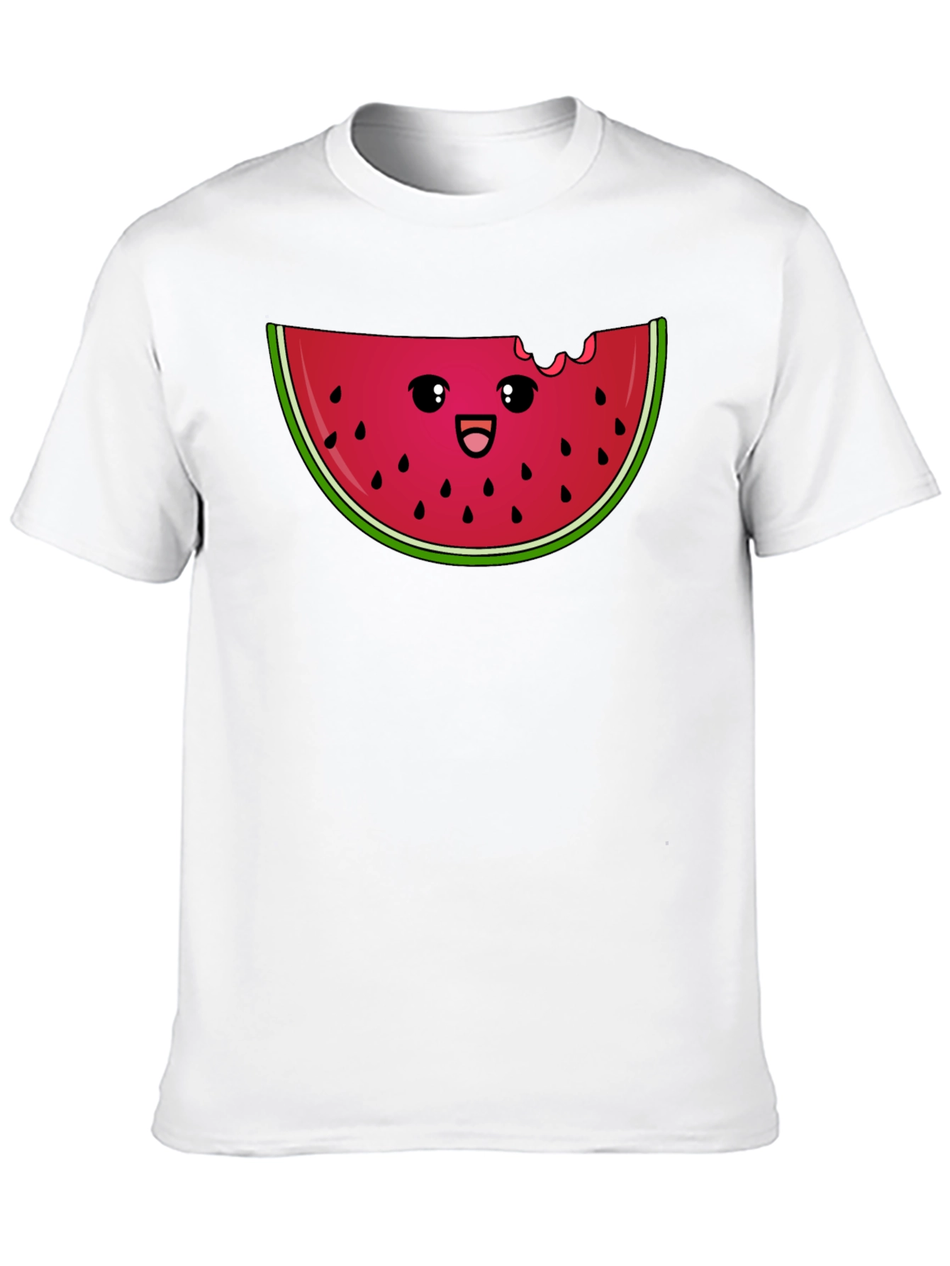 Cute Watermelon Slice Graphic Tee - Black
