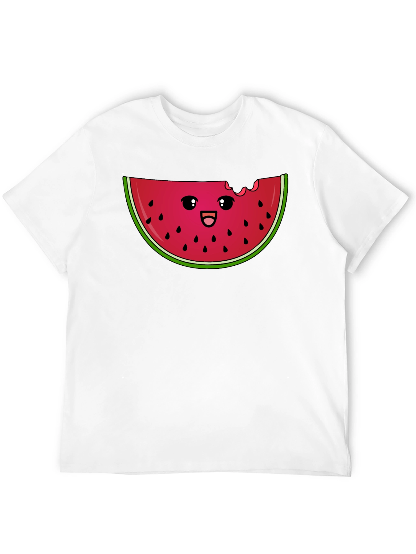 Cute Watermelon Slice Graphic Tee - Black
