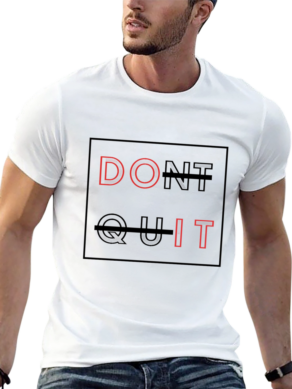 Motivational Dont Quit Black Graphic Tee