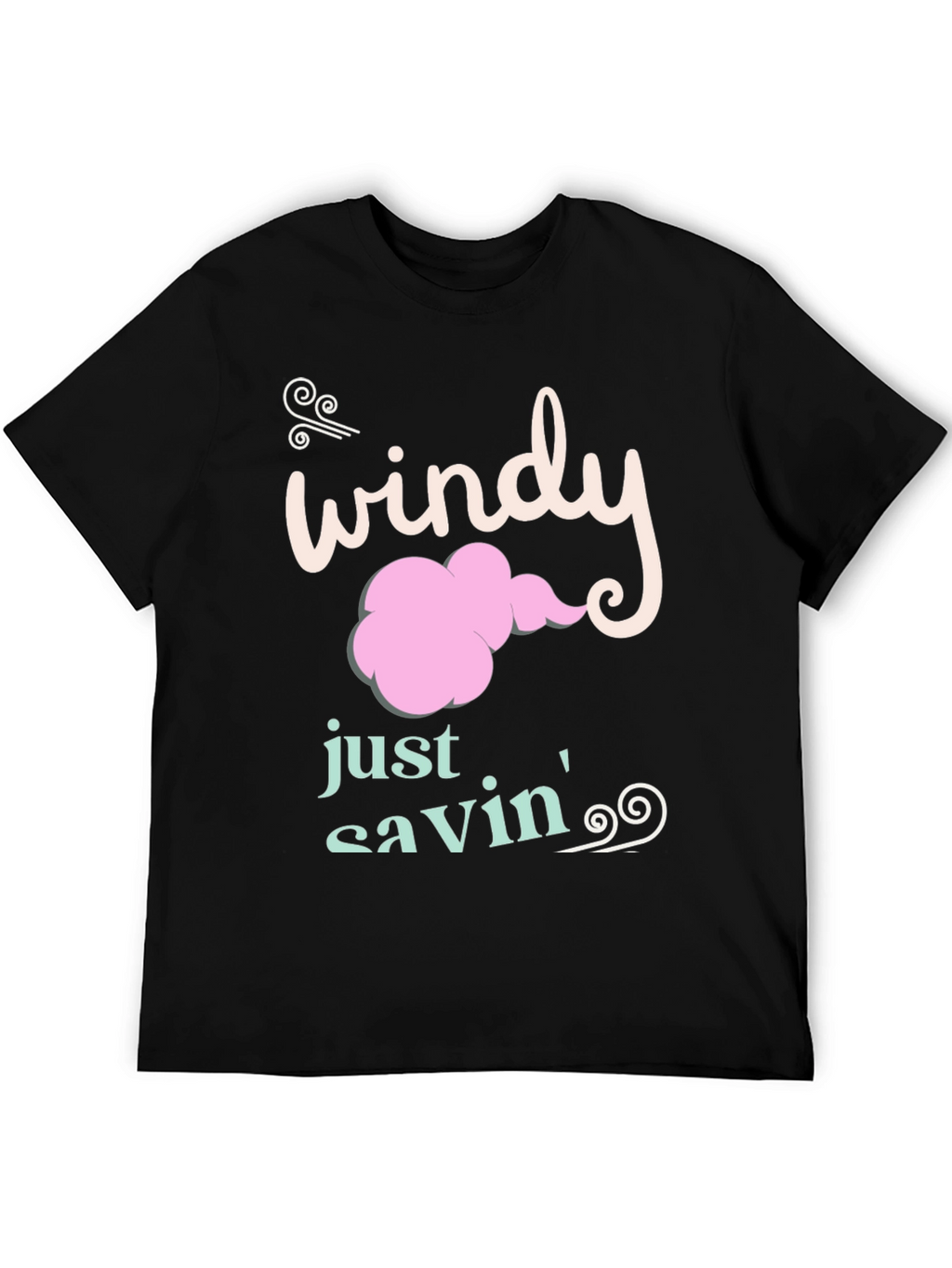 Windy Just Savin Black Cotton Graphic Tee