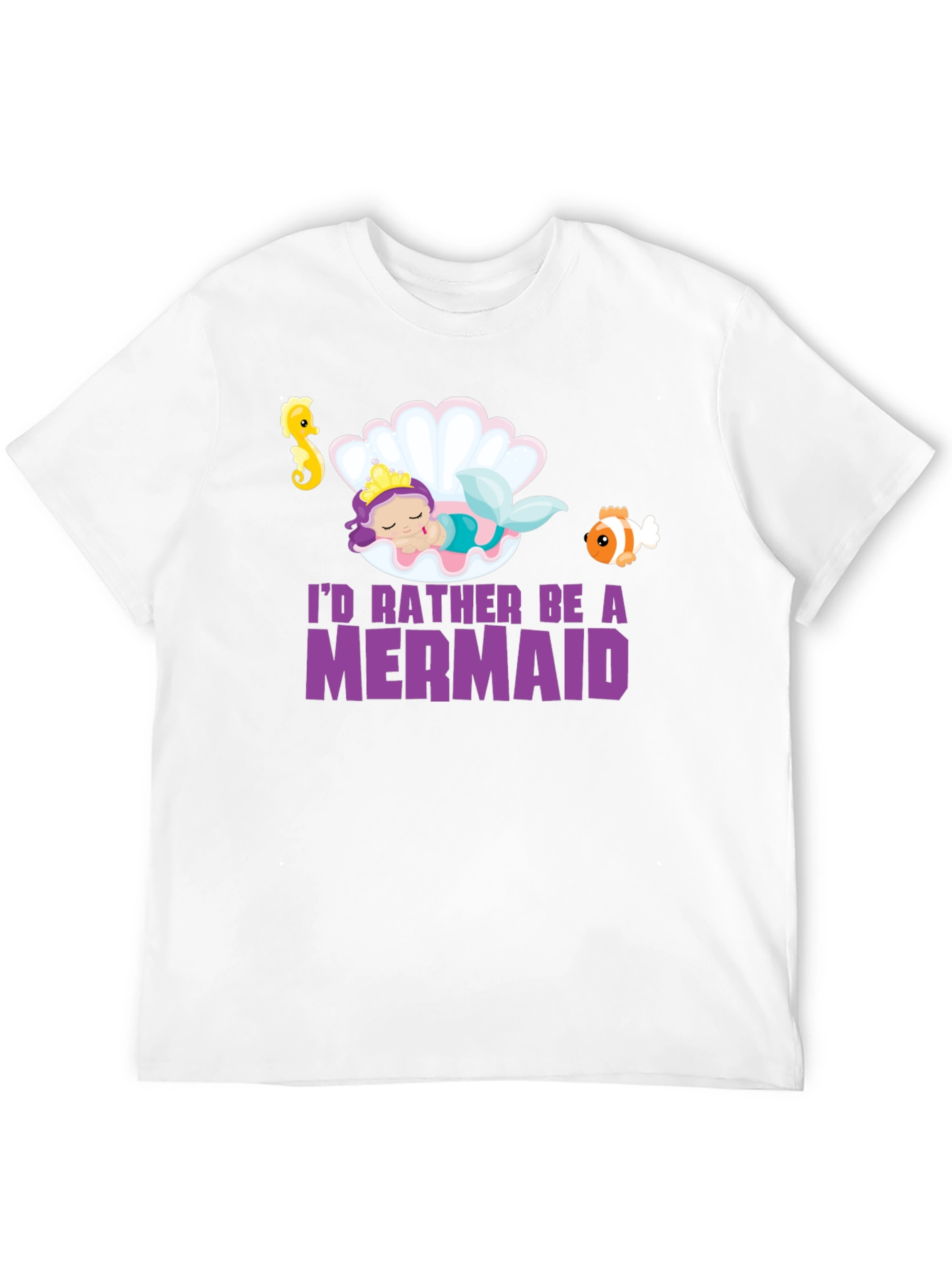 Mermaid Graphic Tee - Black Unisex T-Shirt