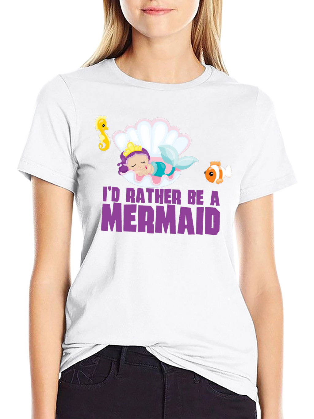 Mermaid Graphic Tee - Black Unisex T-Shirt