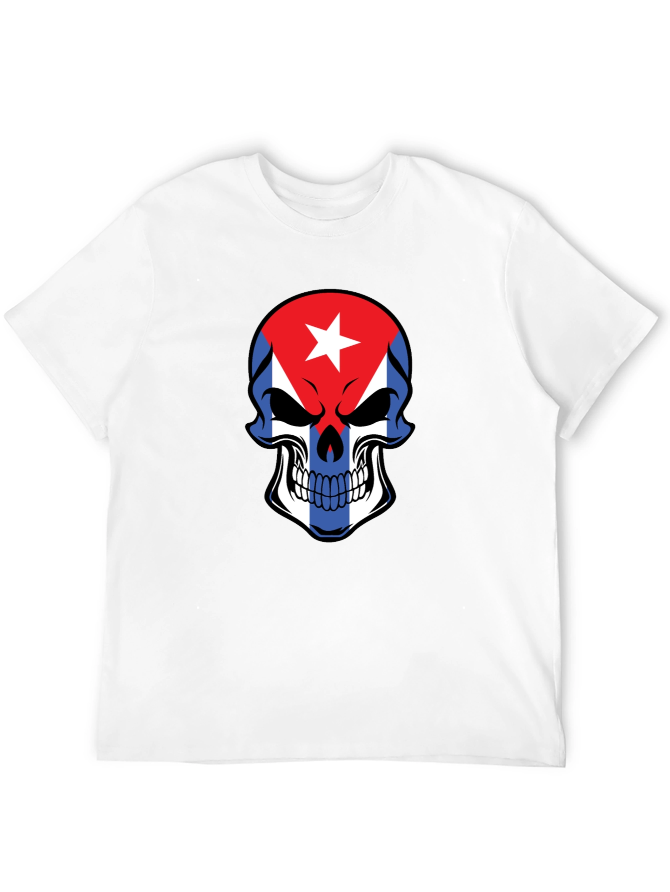 Cuban Flag Skull Graphic Tee