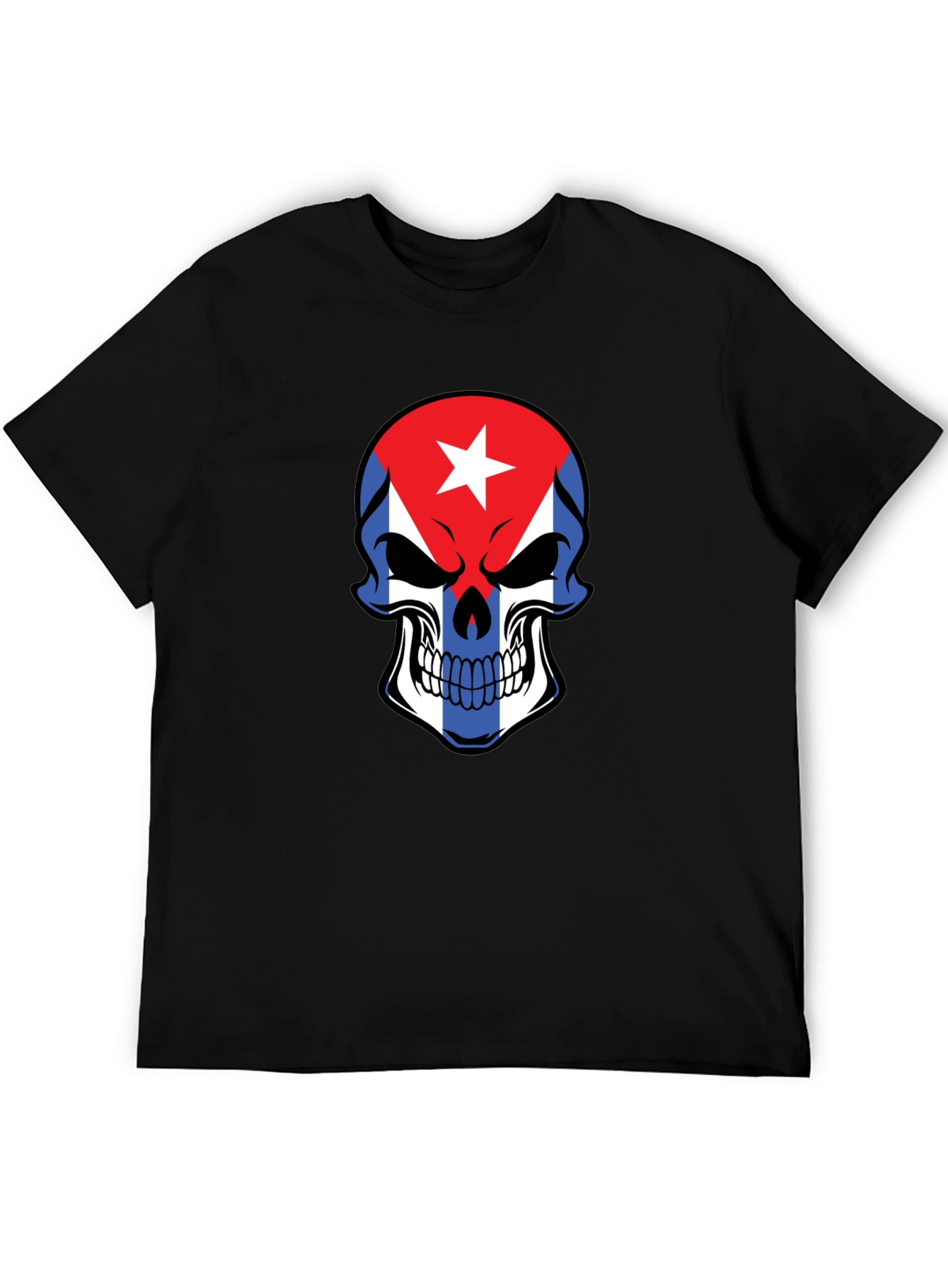 Cuban Flag Skull Graphic Tee