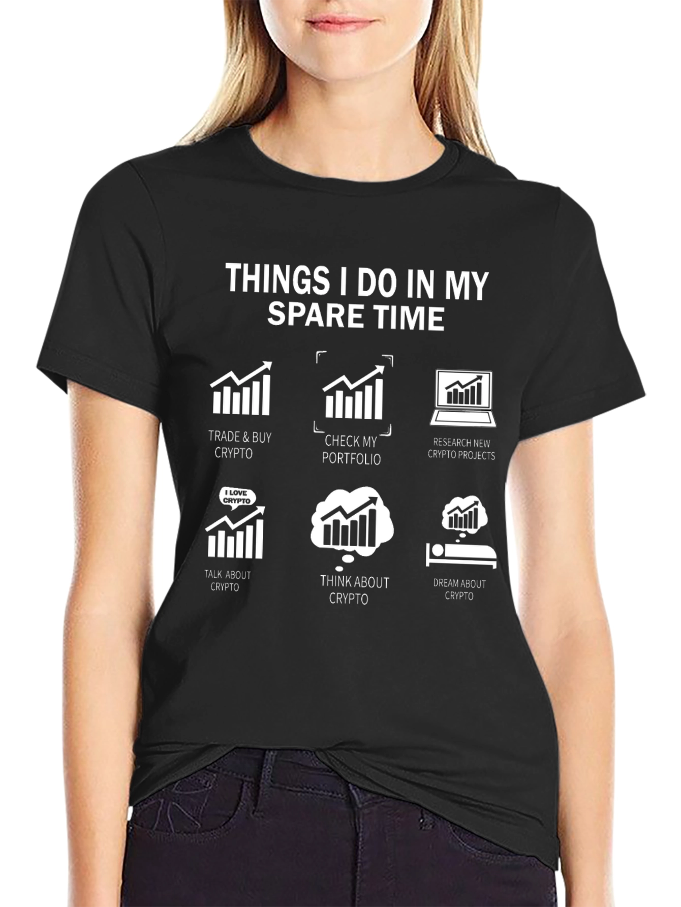 Crypto Spare Time Black T-Shirt