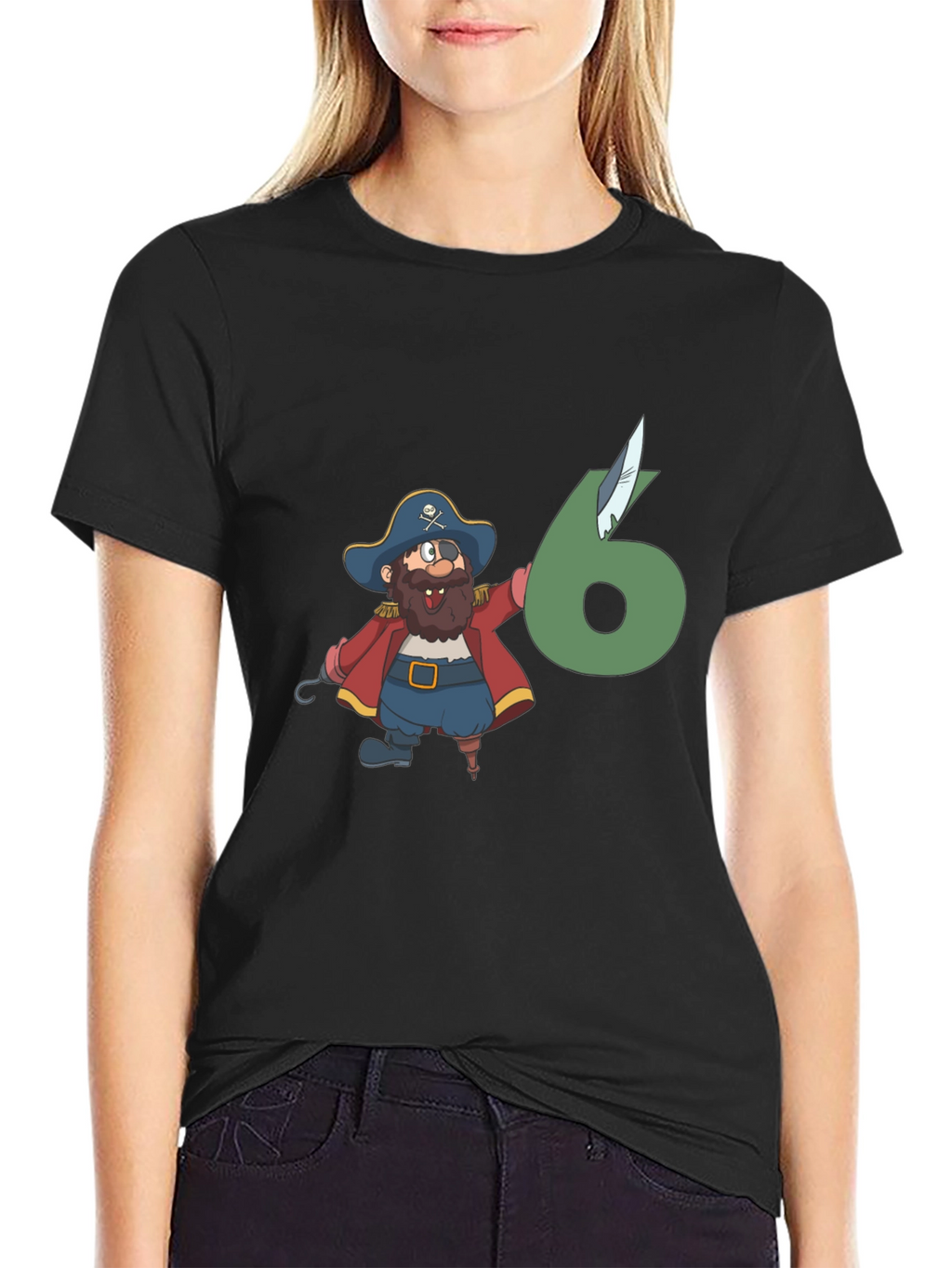 Pirate 6th Birthday Black T-Shirt