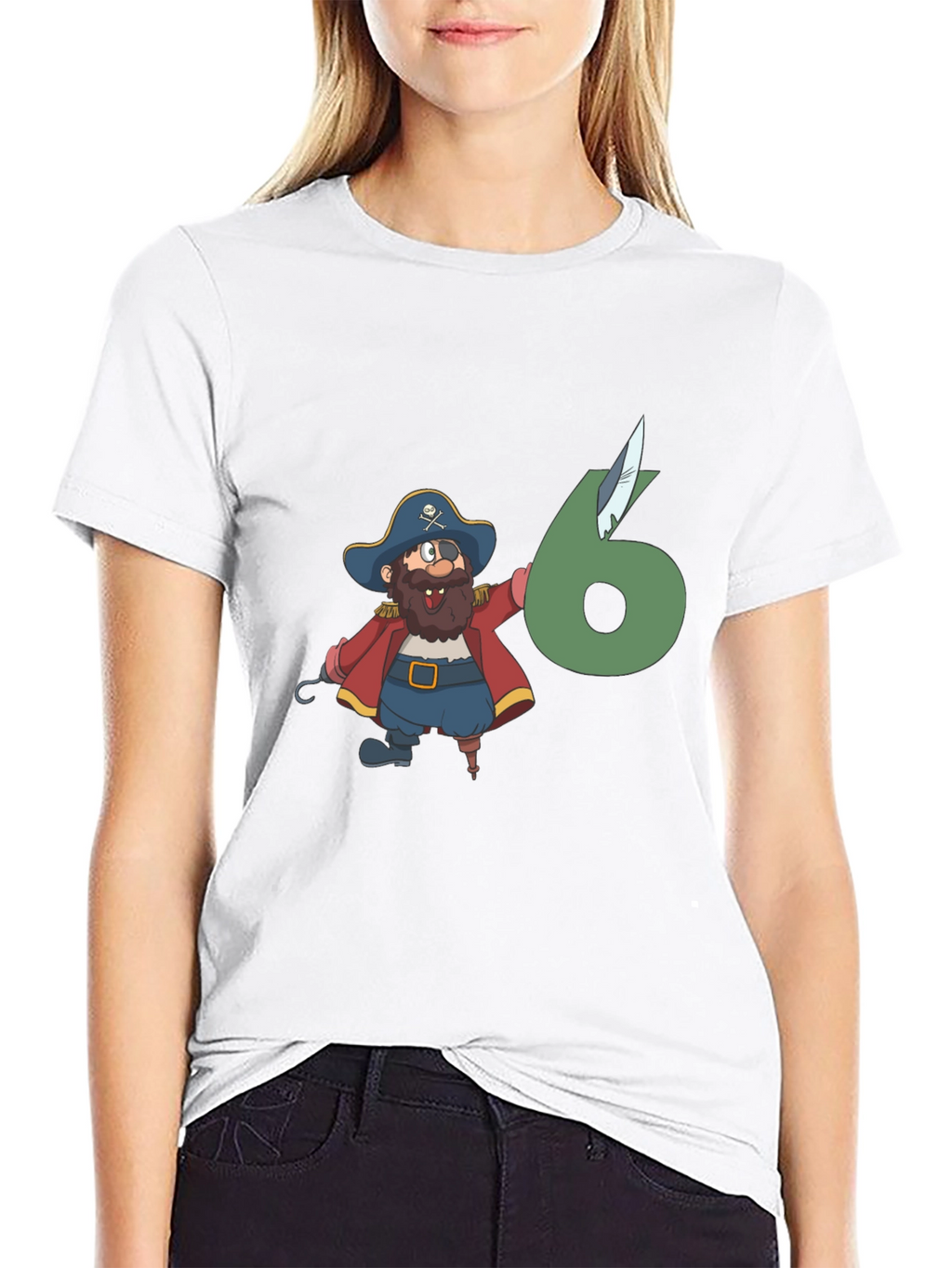 Pirate 6th Birthday Black T-Shirt