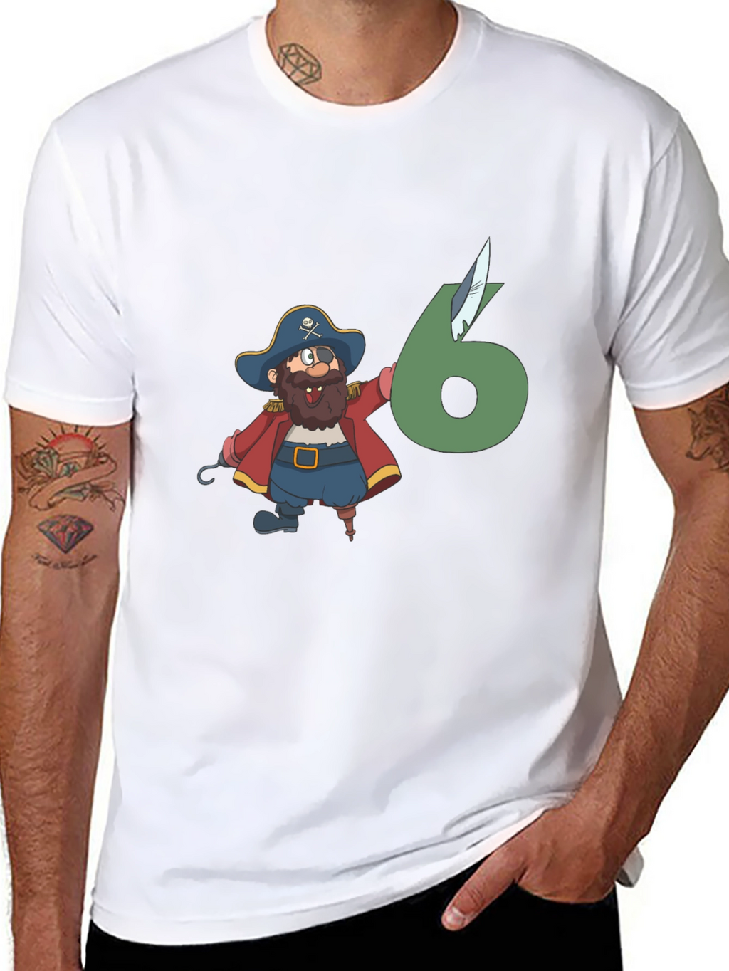Pirate 6th Birthday Black T-Shirt
