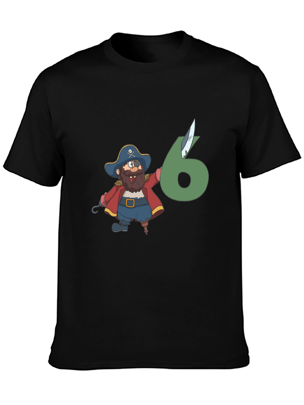 Pirate 6th Birthday Black T-Shirt