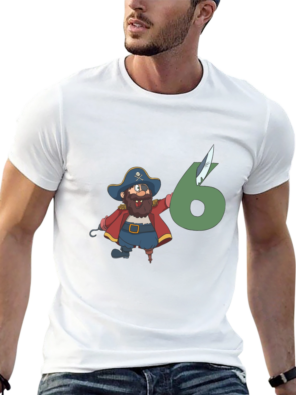 Pirate 6th Birthday Black T-Shirt