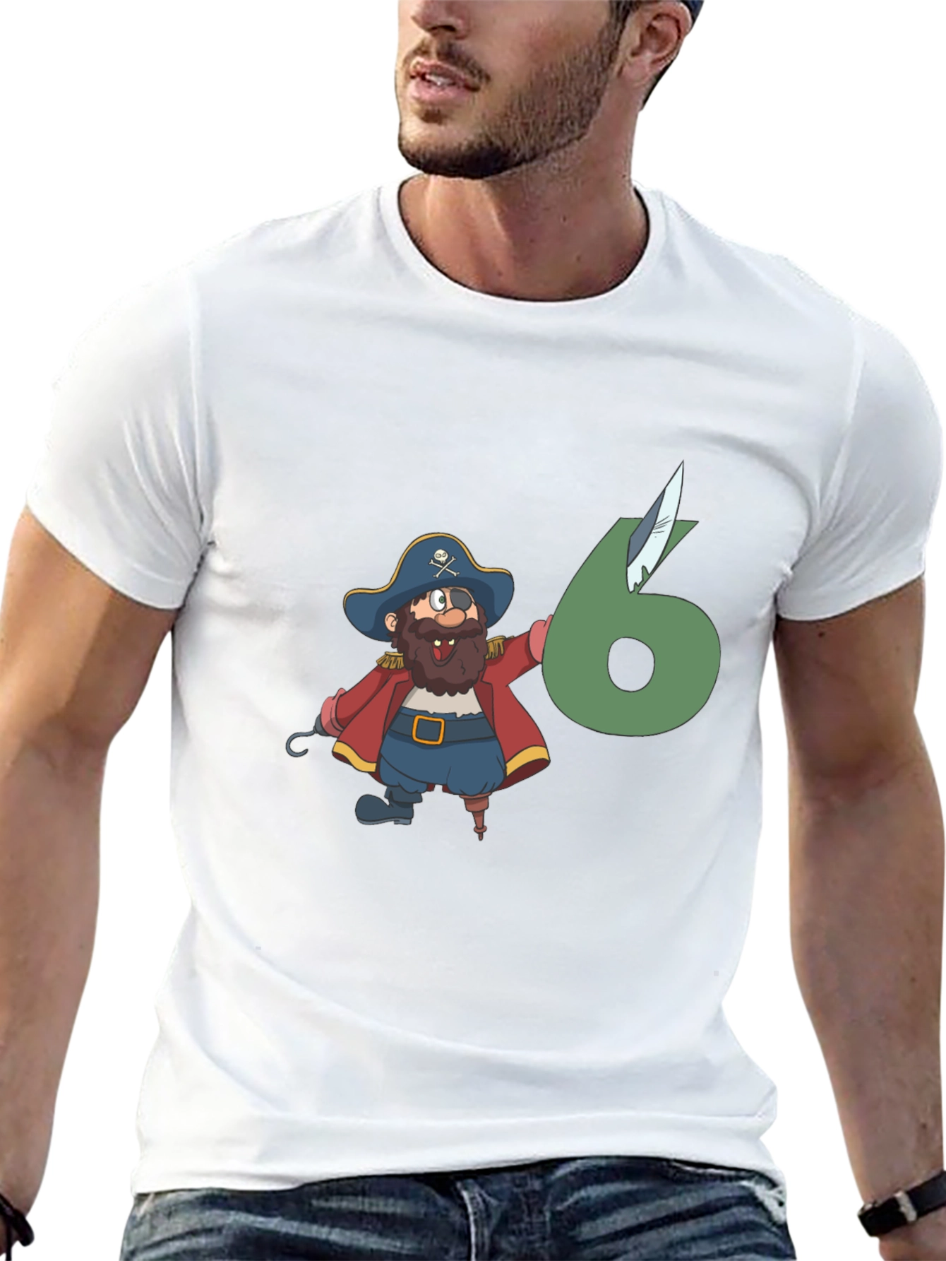 Pirate 6th Birthday Black T-Shirt