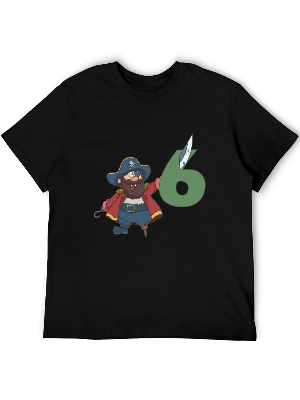 Pirate 6th Birthday Black T-Shirt