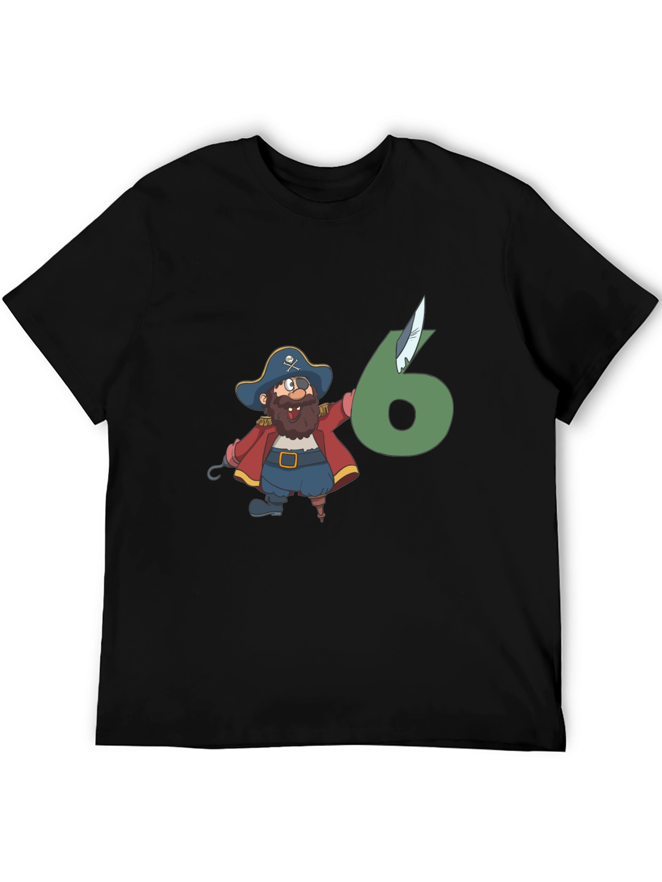 Pirate 6th Birthday Black T-Shirt