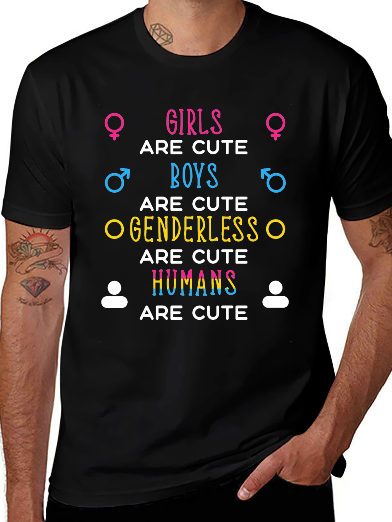 Cute Humans Black Graphic Tee