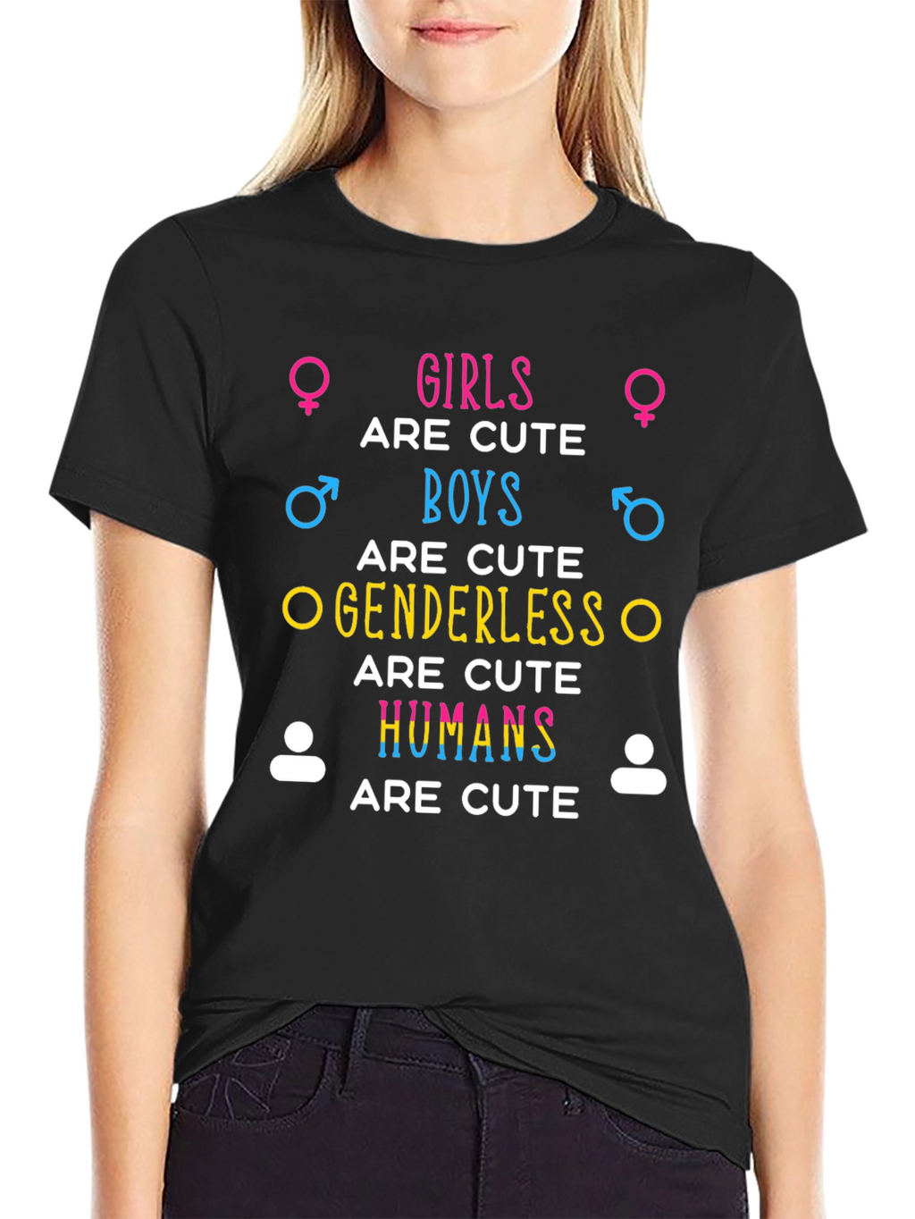 Cute Humans Black Graphic Tee