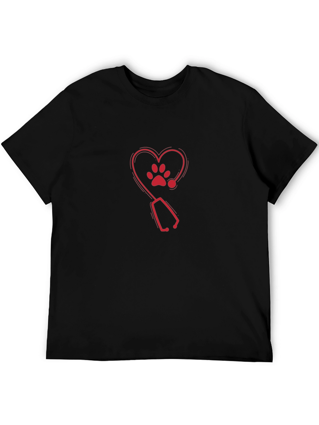 Vet Heart Paw Stethoscope Graphic Tee