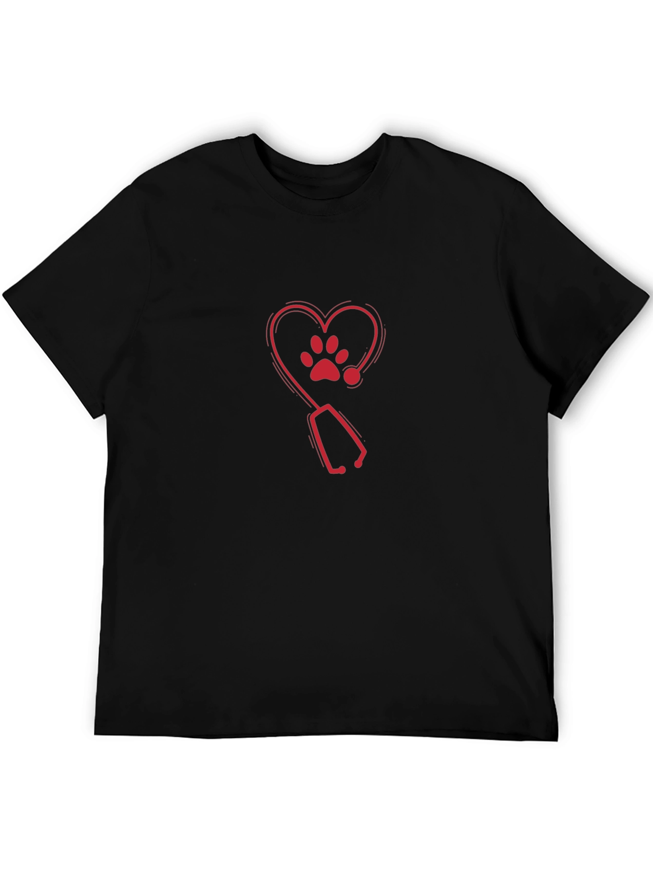 Vet Heart Paw Stethoscope Graphic Tee