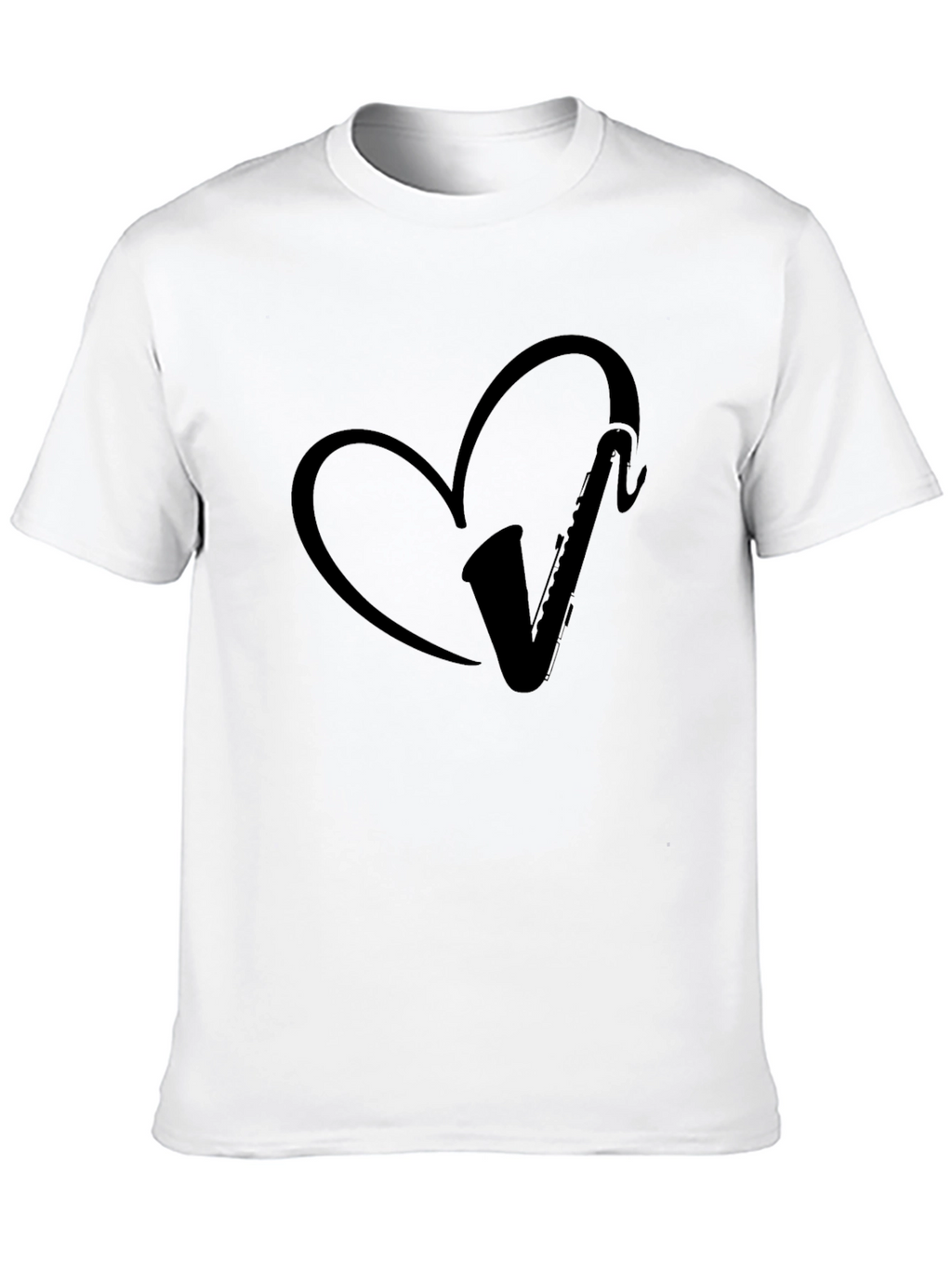 Saxophone Heart Black Graphic Tee