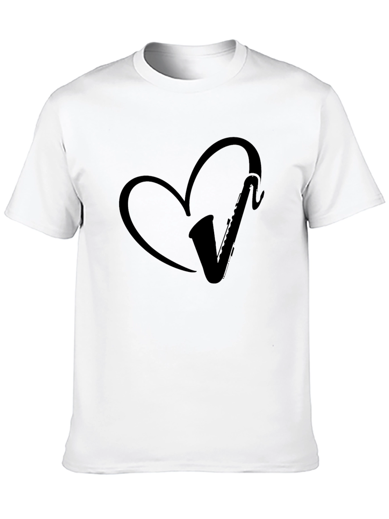 Saxophone Heart Black Graphic Tee