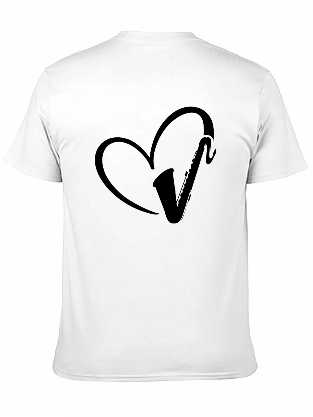 Saxophone Heart Black Graphic Tee