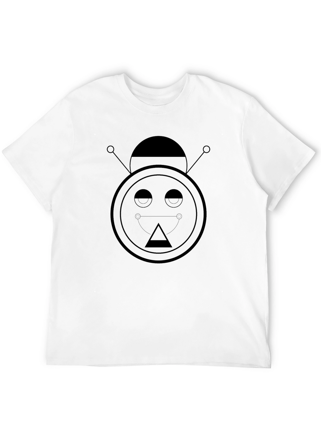 Geometric Robot Graphic Black T-Shirt