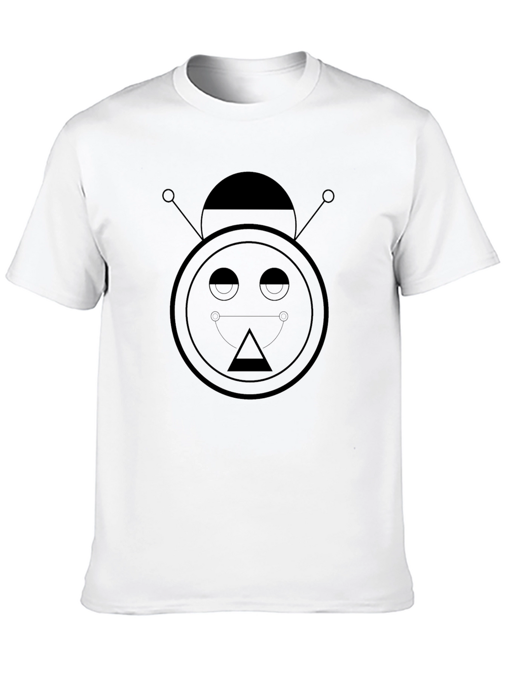 Geometric Robot Graphic Black T-Shirt