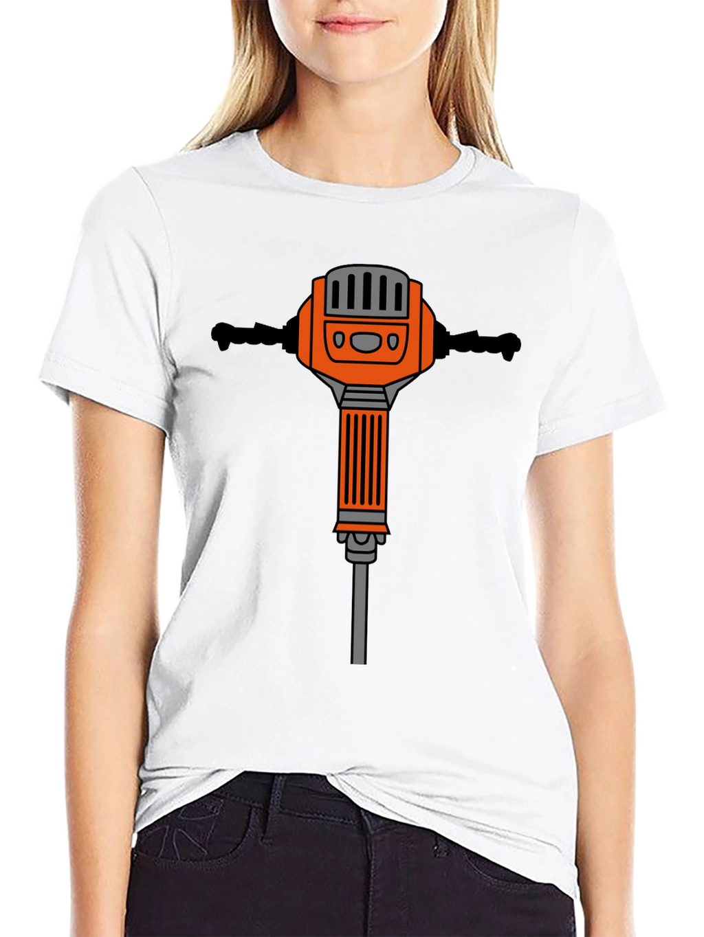 Black T-Shirt with Jackhammer Graphic