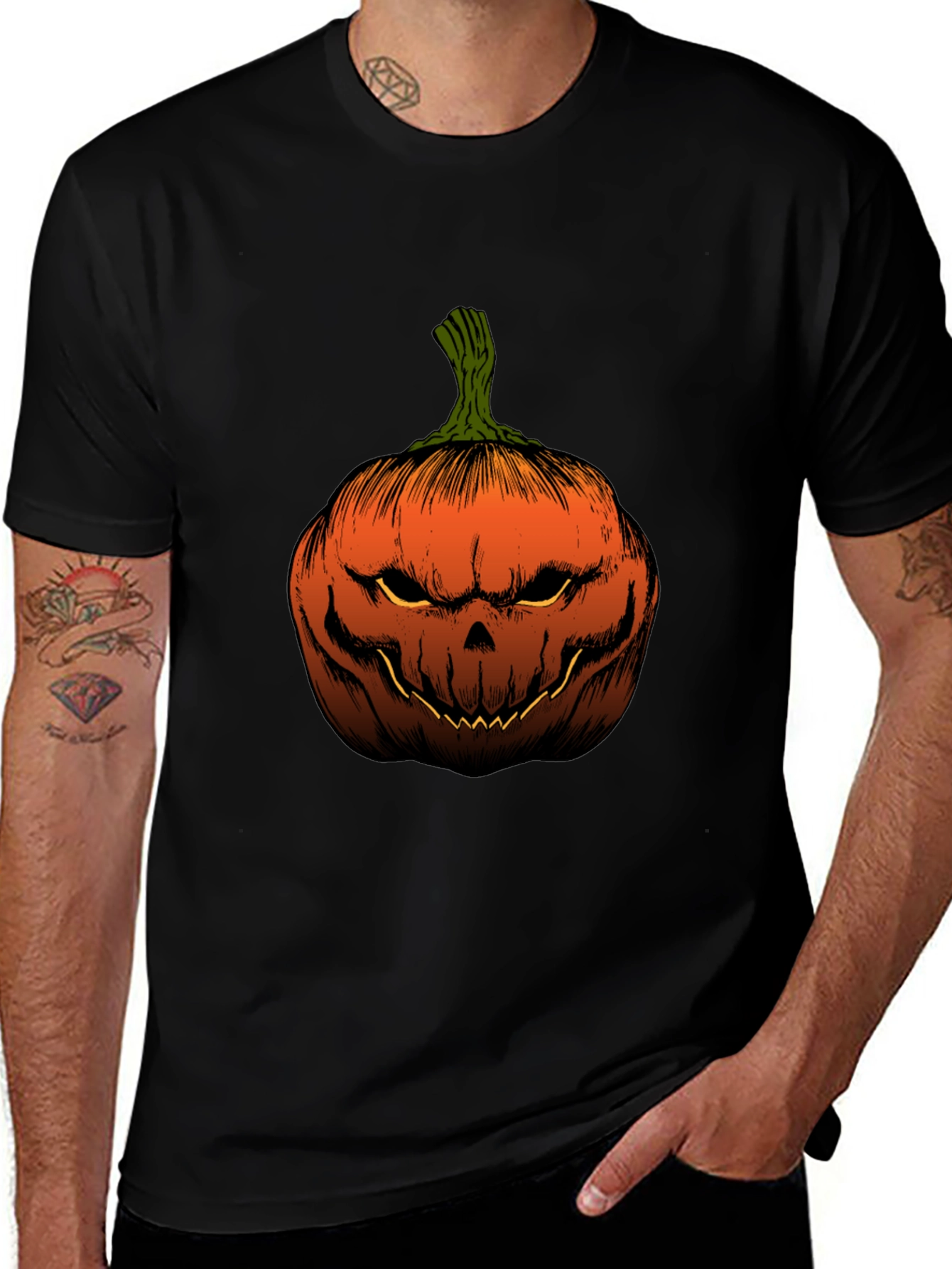 Mens Pumpkin Graphic Tee - Halloween Ready!