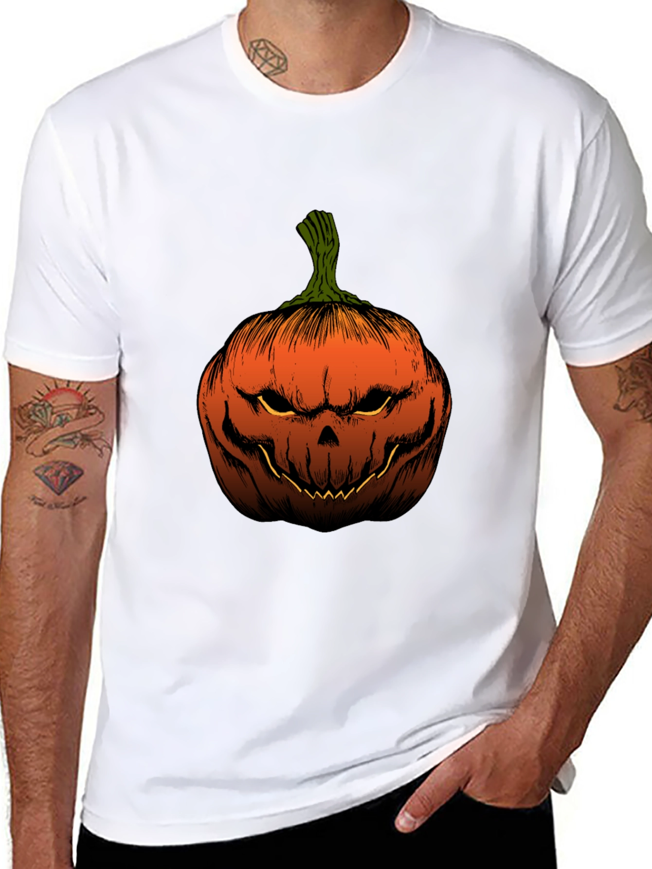 Mens Pumpkin Graphic Tee - Halloween Ready!