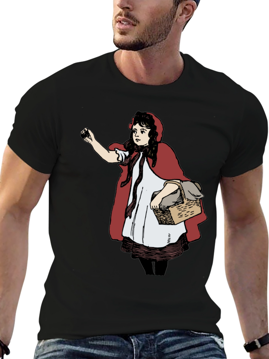 Little Red Riding Hood Graphic Tee - Black