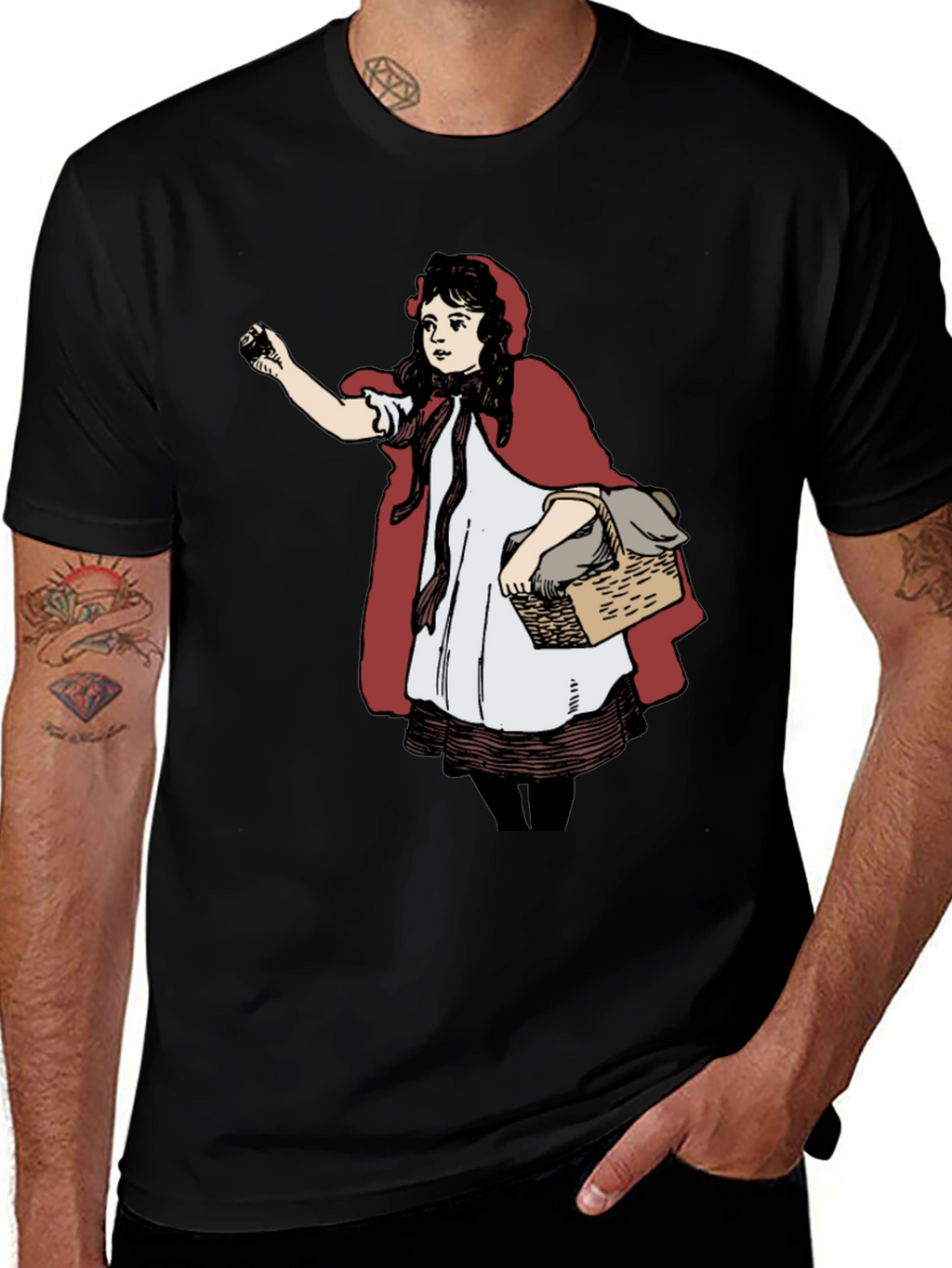 Little Red Riding Hood Graphic Tee - Black