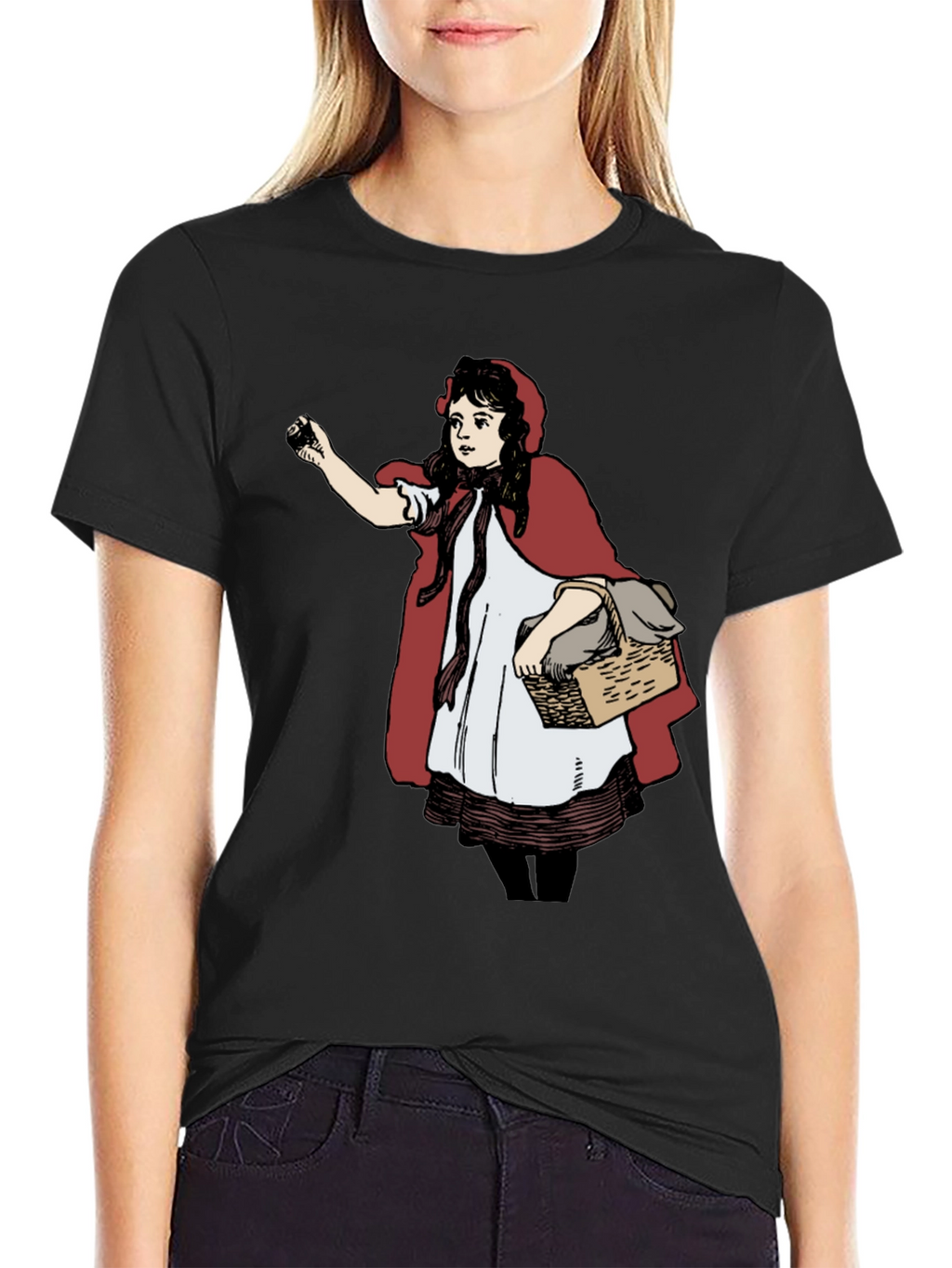 Little Red Riding Hood Graphic Tee - Black