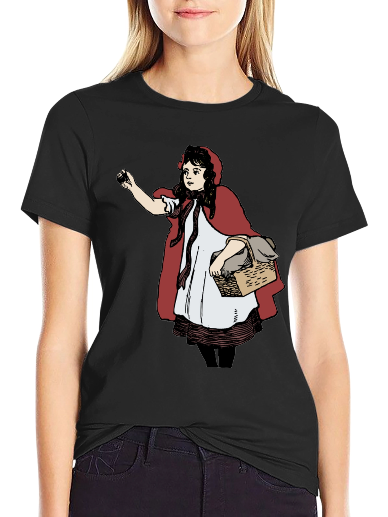Little Red Riding Hood Graphic Tee - Black