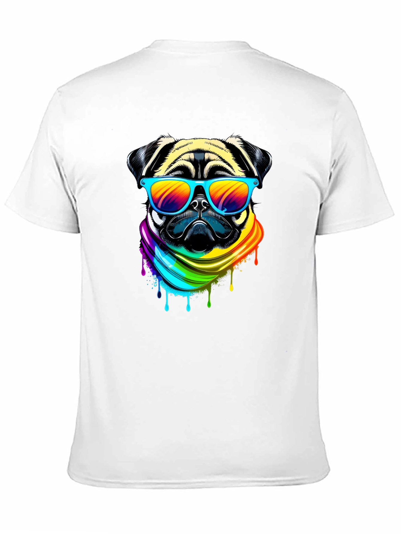 Pug Rainbow T-Shirt - Cool Dog Tee