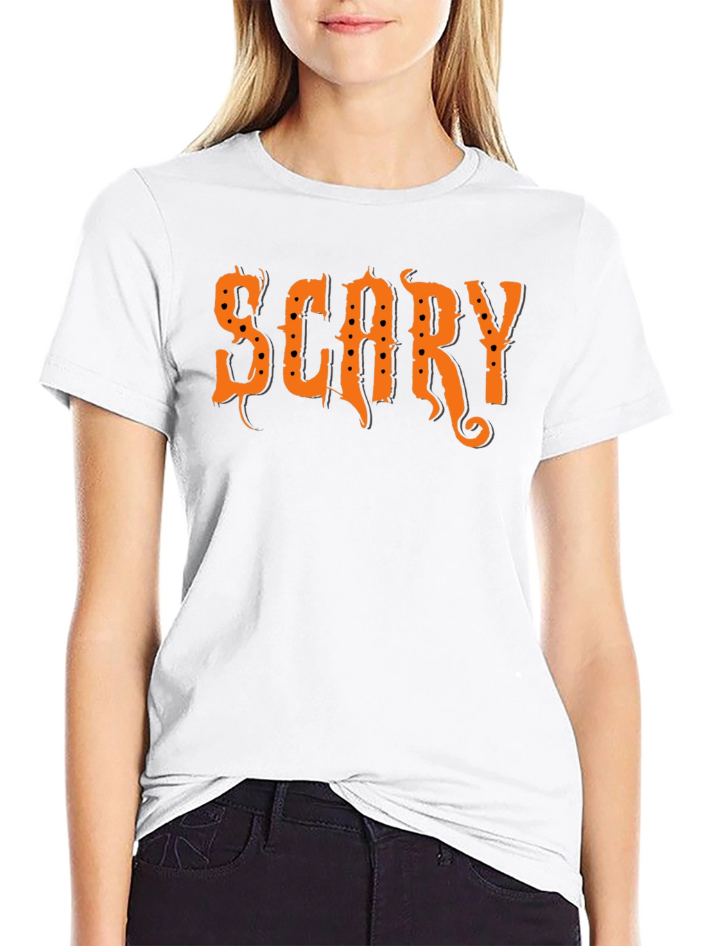 Scary Halloween Graphic T-Shirt - Black