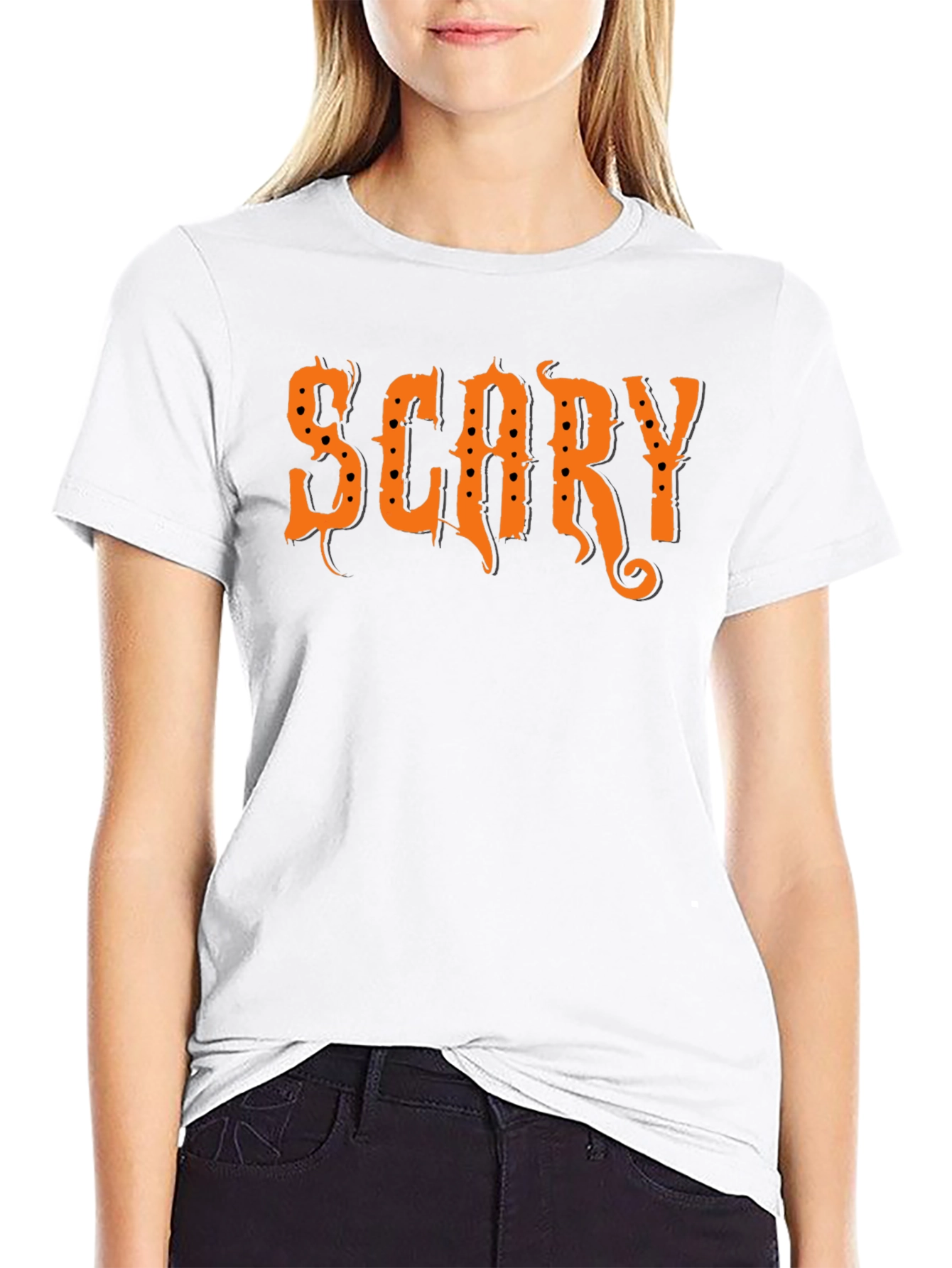 Scary Halloween Graphic T-Shirt - Black