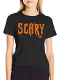 Scary Halloween Graphic T-Shirt - Black