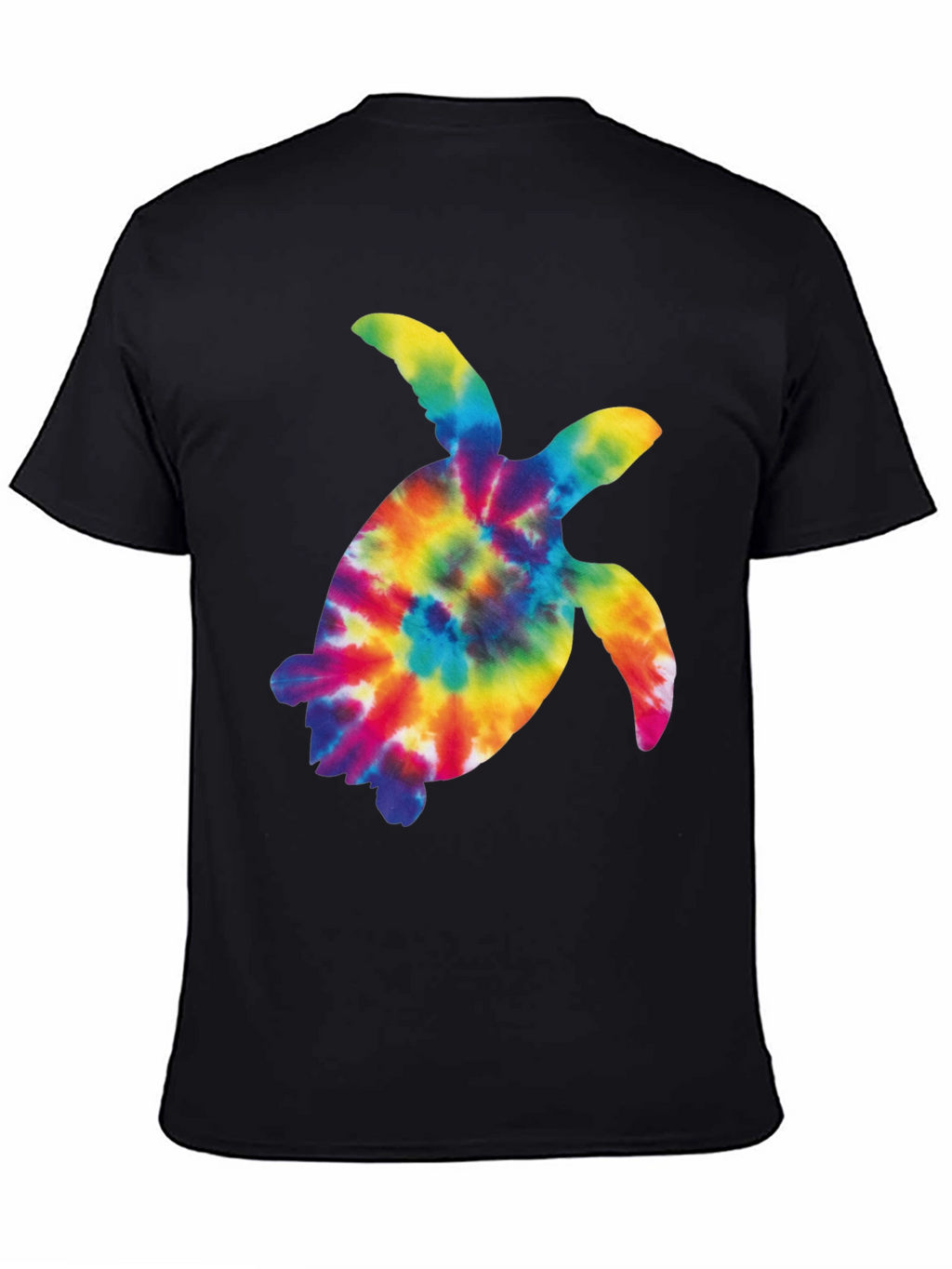 Tie-Dye Turtle Graphic Tee - Black